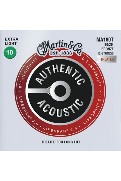 Martin MA180T Authentic Lifespan 2.0 Extra Light 12 Strings Bronze 10/47