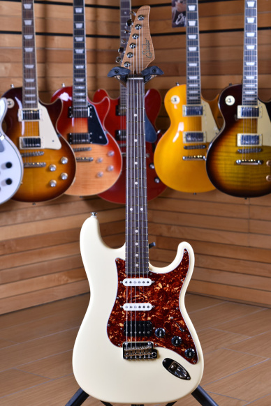 Suhr Classic S Limited Edition Roasted Flame Maple Neck Rosewood Fingerboard HSS Vintage White