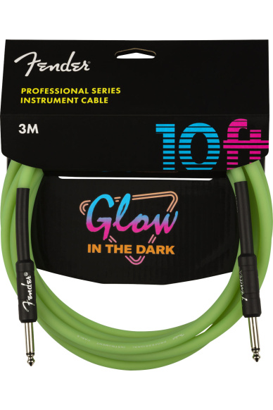 Fender Professional Series Glow in the Dark Green Instrument Cable 3m