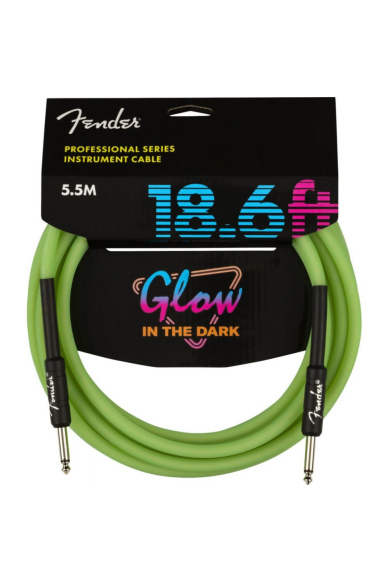 Fender Professional Series Glow in the Dark Green Instrument Cable 5.5m