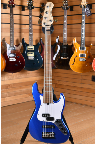 Sadowsky MetroExpress 21 Fret Hybrid 5 PJ Bass Solid Ocean Blue Metallic