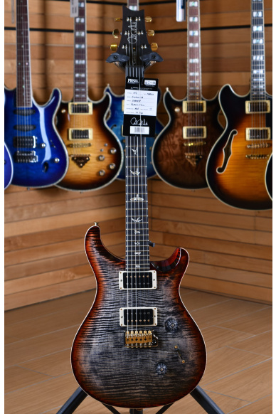 PRS Paul Reed Smith Custom 24 10 Top Pattern Thin Charcoal Cherry Burst Signed by Paul Reed Smith