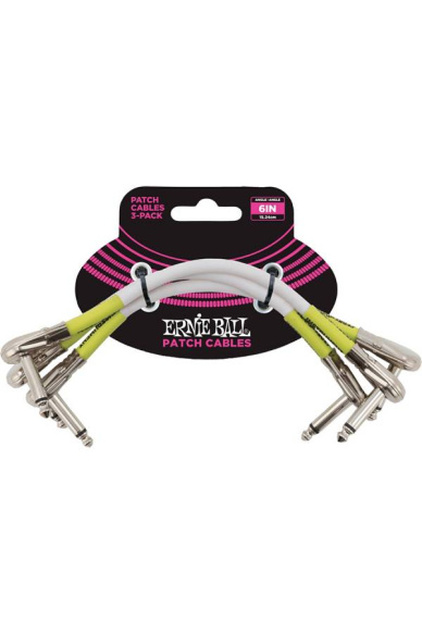Ernie Ball 6052 Set of 3 Patch Puncake Cables 15 cm white