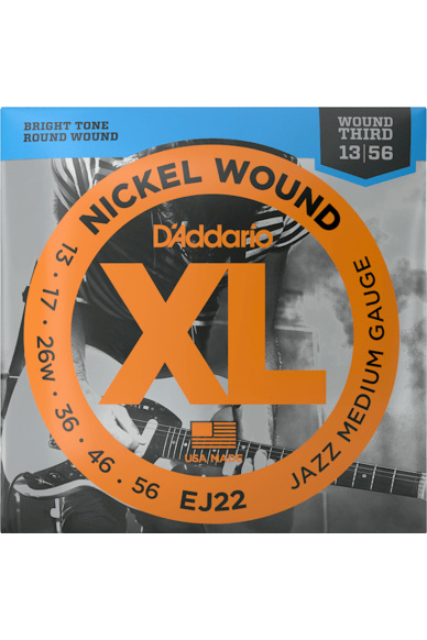 D'Addario EJ22 Nickel Wound 13-56 Jazz Medium Electric Guitar Strings