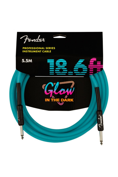 Fender Professional Series Glow in the Dark Blue Instrument Cable 5.5m