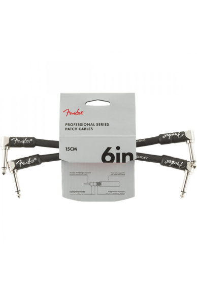 Fender Professional Series Instrument Cables 15cm Angle/Angle Black (2 Pack)