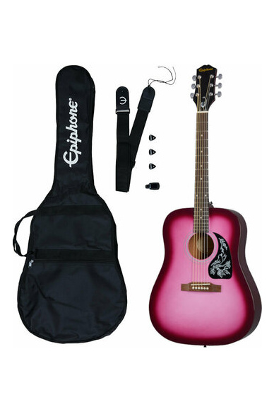 Epiphone Starling Acoustic Guitar Starter Pack Hot Pink Pearl