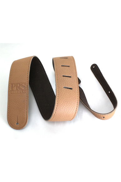 ACC-3120 Guitar Strap, Tan Leather, Embossed Logo