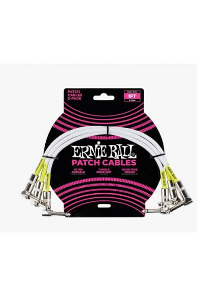 Ernie Ball 6055 Set of 3 Patch Puncake Cables 30 cm white
