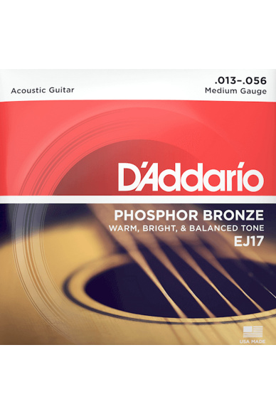 D'Addario EJ17 Phosphor Bronze 13-56 Medium Acoustic Guitar Strings
