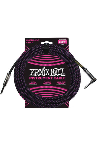 Ernie Ball 6068 Braided Black/Purple Jack cable 7,62m