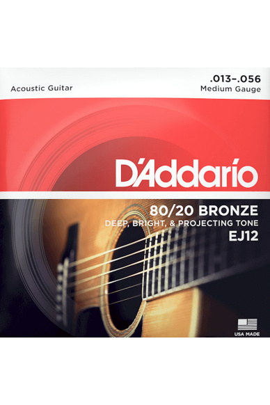 D'Addario EJ12 80/20 Bronze 13-56 Medium Acoustic Guitar Strings