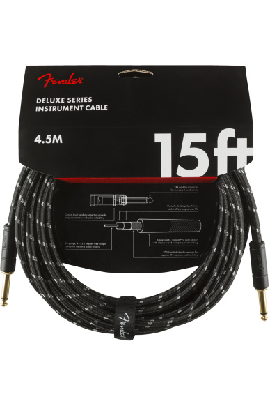 Fender Deluxe Series Instrument Cable 4.5m Black Tweed