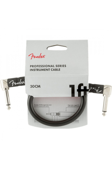 Fender Professional Series Instrument Cable 30cm Angle/Angle Black