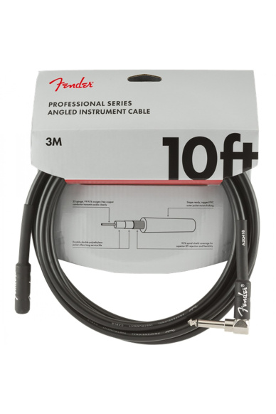 Fender Professional Series Instrument Cable 3m Straight/Angle Black