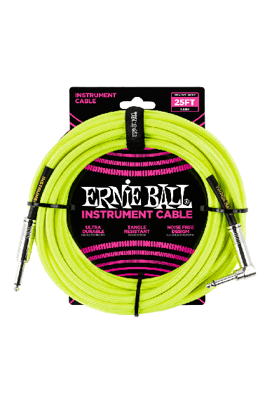 Ernie Ball 6057 Braided Neon Yellow Jack cable 7,62m