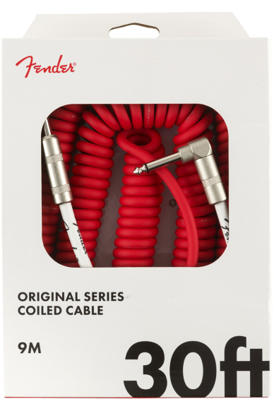 Fender Original Series Fiesta Red Coiled Cable 9m Angle & Straight Plugs