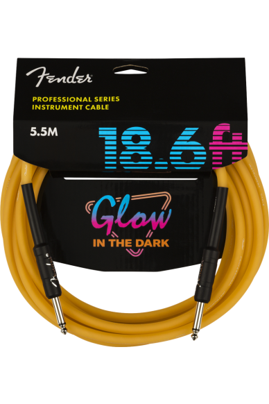 Fender Professional Series Glow in the Dark Orange Instrument Cable 5.5m