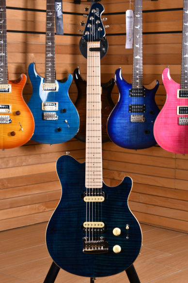 Sterling by Music Man Axis Flame Maple Top ST-AX3FM-NBL Neptune Blue