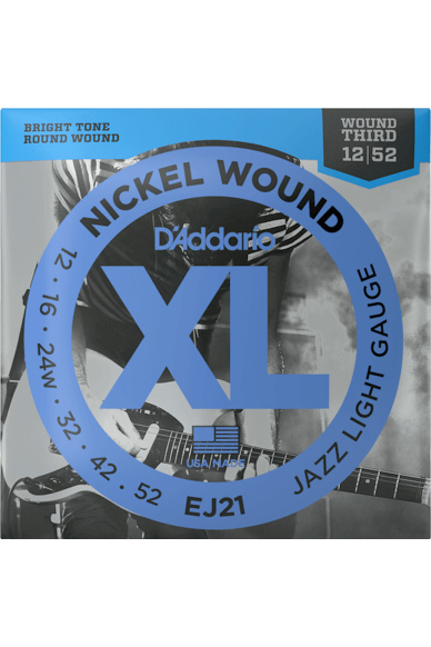 D'Addario EJ21 Nickel Wound 12-52 Jazz Light Electric Guitar Strings