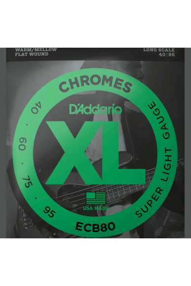 D'Addario ECB80 Chromes 40-95 Super Light / Long Scale Set