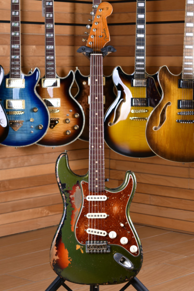 Fender Custom Shop Stratocaster '62 Masterbuilt Dale Wilson Heavy Relic Cadillac Green Over 3 Tone Sunburst