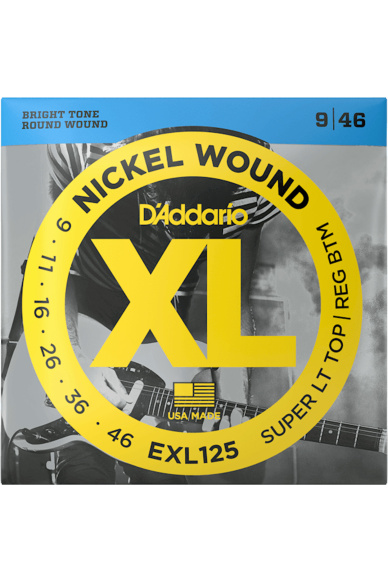 D'Addario EXL125 Nickel Wound 09-46 Super Light Top / Regular Bottom Set