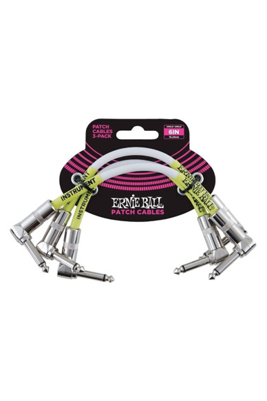 Ernie Ball 6051 Set of 3 Patch Cables 15 cm white