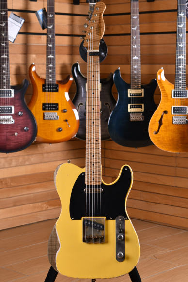 Xotic XTC-1 Butterscotch Blonde Heavy Aged Roasted Master Grade Maple Neck ( Raw Vintage TE ) 2020 Namm Special Flame Ash