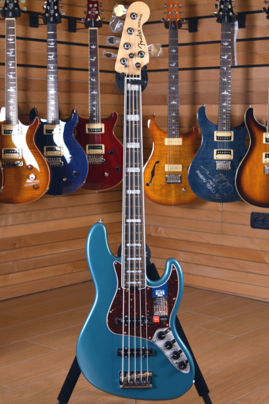 Fender American Elite Jazz Bass V Rosewood Fingerboard Ocean Turquoise