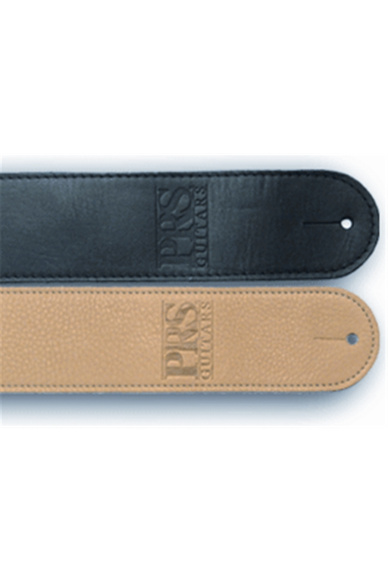 ACC-3107 Guitar Strap, Black Leather, Embossed Logo