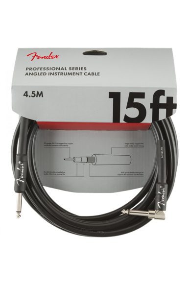 Fender Professional Series Instrument Cable 4,5m Straight/Angle Black
