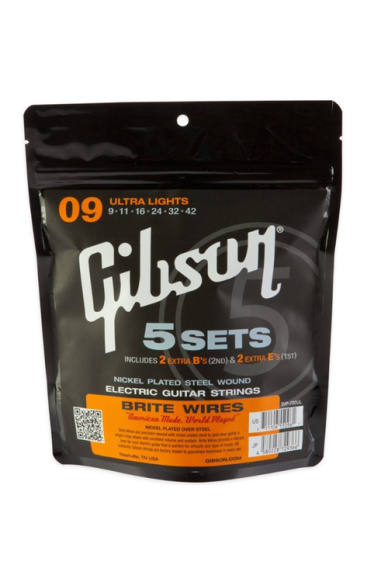 Gibson Brite Wires 5 Sets 9/42