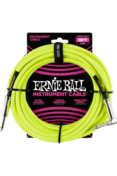 Ernie Ball 6085 Braided Neon Yellow Jack Cable 5m