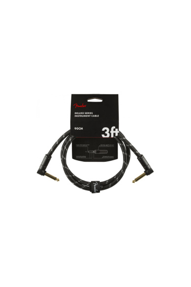 Fender Deluxe Series Instrument Cable Angled 0.90 Black Tweed