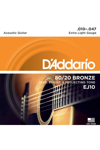 D'Addario EJ10 80/20 Bronze 10-47 Extra Light Set