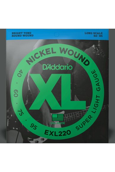 D'Addario EXL220 Nickel Wound 40-95 Super Light / Long Scale Set