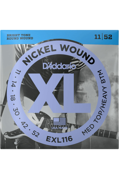 D'addario EXL116 Nickel Wound 11-52 Medium Top / Heavy Bottom Set