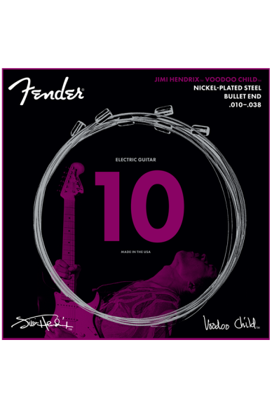 Fender Jimi Hendrix Voodoo Child Strings Nickel Plated Steel Bullet End 10-38