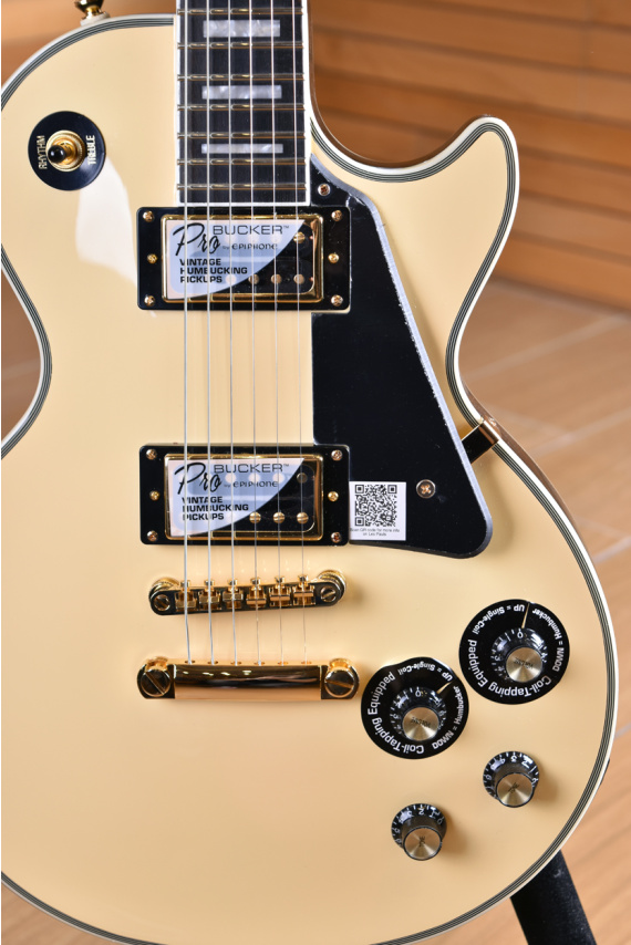 Epiphone Les Paul Custom Blackback Pro Antique White | Centro Chitarre