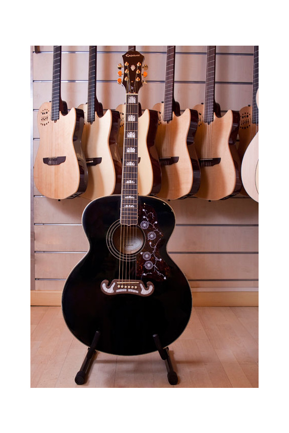 Epiphone EJ-200 Super Jumbo Black Gold Hardware | Centro Chitarre