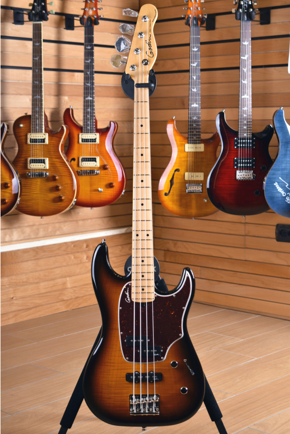Godin Shifter 4 Classic PJ Maple Fingerboard Vintage Burst Flame